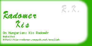 radomer kis business card